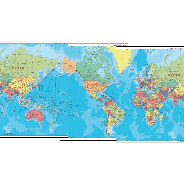 社会科・地図教材】3P<スリーパーツ>世界全図 全教図 1本（直送品 