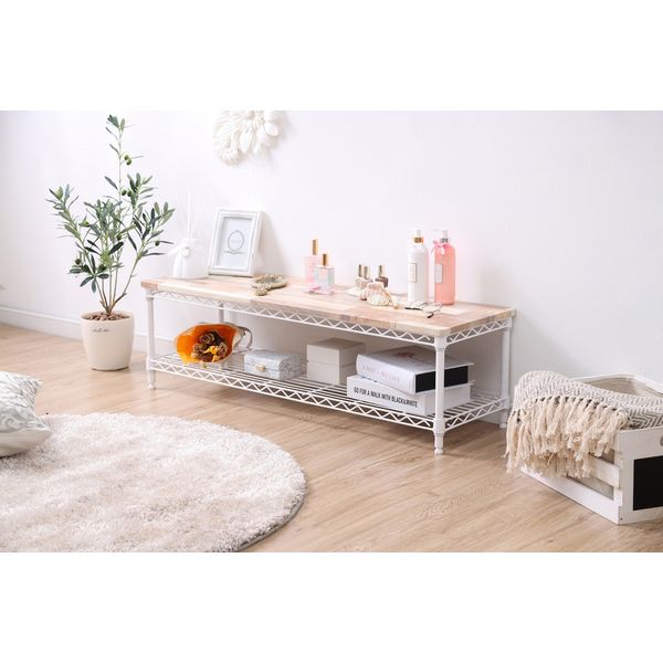 アイリスオーヤマ カラーメタルラック ローボード 幅1010×奥行