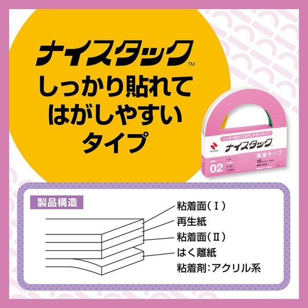ニチバン 両面テープ ナイスタック しっかり貼れてはがしやすい ニチバン 両面テープ ナイスタック しっかり貼れてはがしやすい