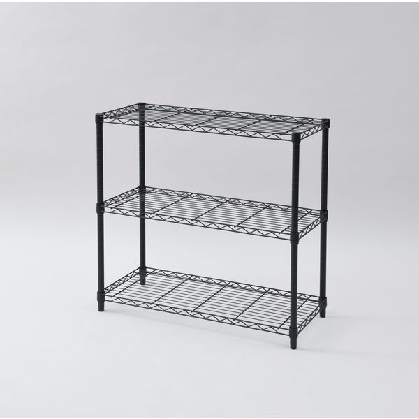山善 YAMAZEN メタルシェルフ 幅865×奥行390×高さ850mm ブラック ICM