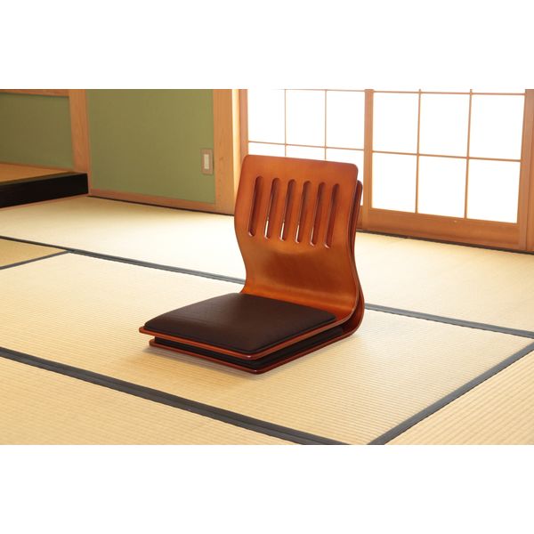 不二貿易 和座いす クッション付 PY-307BS ブラウン 10081 1セット(2脚