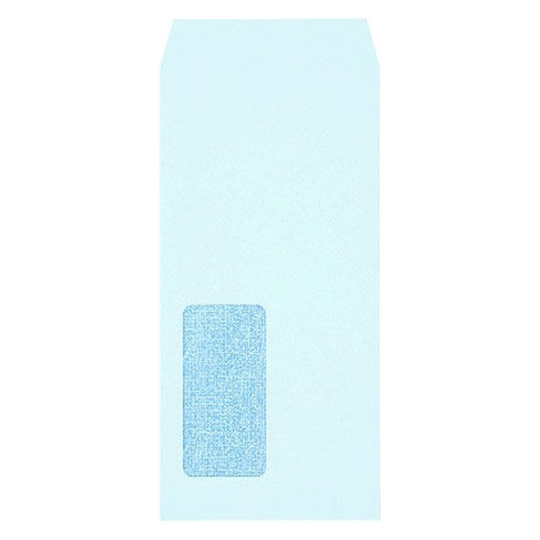 今村紙工 透けない窓付き封筒 長3 ブルー MD-04 100枚(20枚入×5袋