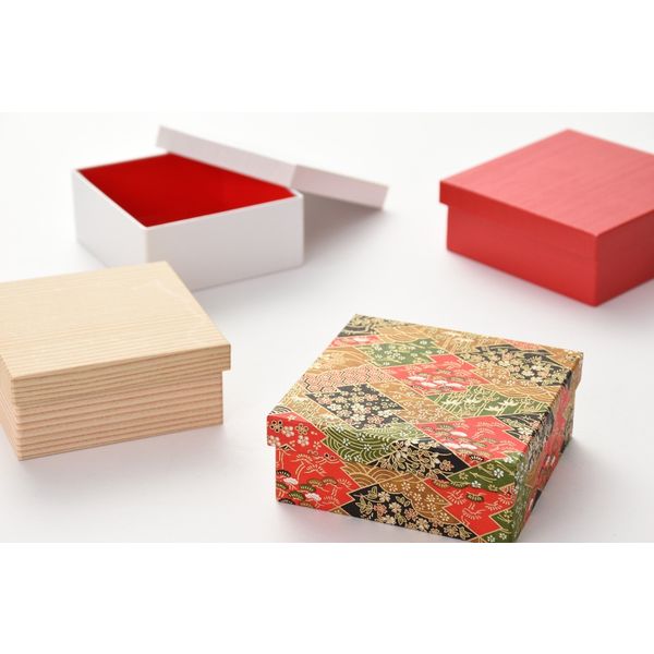 赤色の漆器 文箱 金色の模様 時代 斜線図 黒赤漆紙文箱 – 逢季荘