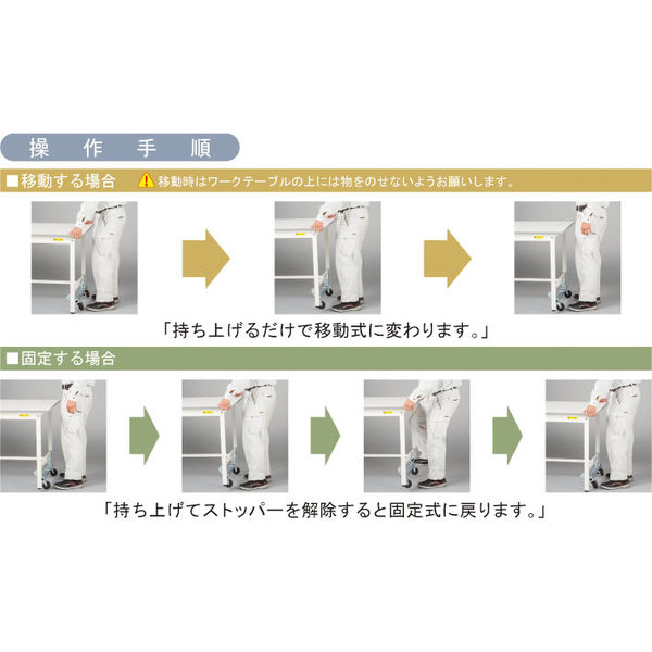 車上渡し】山金工業 ワークテーブル150 軽量作業台 ワンタッチ移動