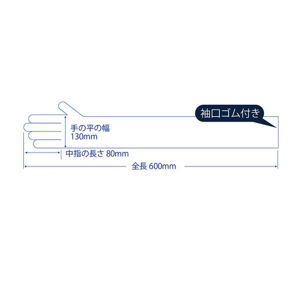 川西工業 ポリエチ万能手袋 ロングタイプ 内エンボス #2010 1箱（30枚入）（使い捨てグローブ） - アスクル