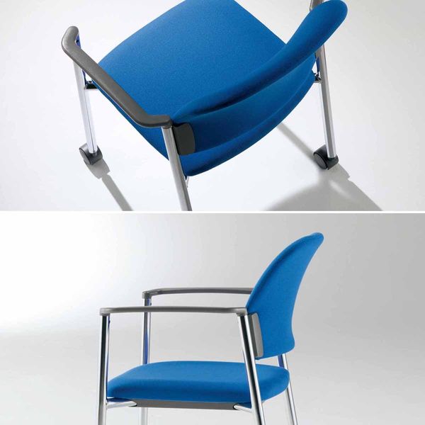 【設置込】コクヨ 会議用イス 100シリーズ 肘無 ナイロンキャスター モデレートブルー CK-M100CHSX69-W 1脚（直送品）