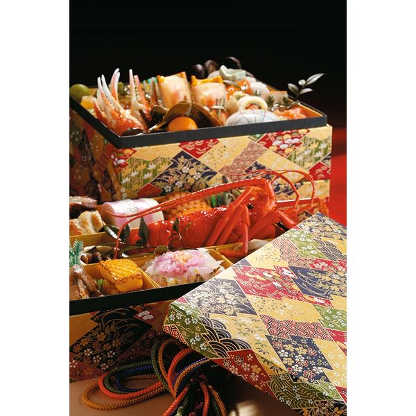 瑞光明 紙重箱 6寸角3段 友禅ZU-No.1 金仕切AD付 【3段16組】 v1305o60