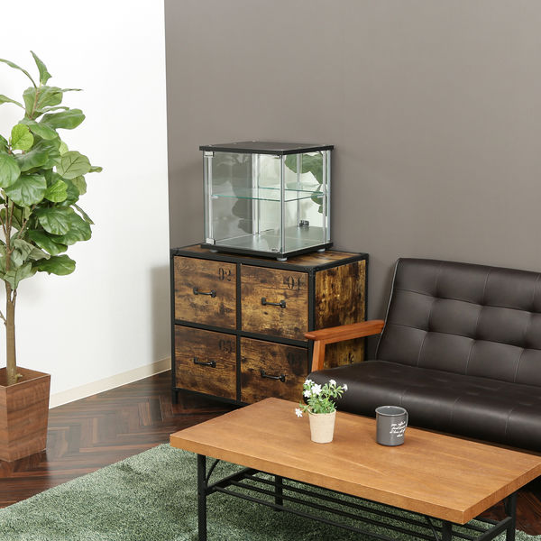 不二貿易 ガラスコレクションボックス 幅425×奥行365×高さ450mm