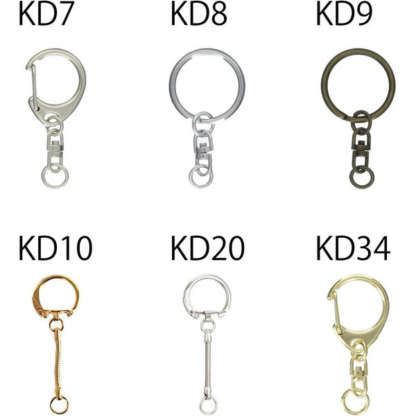 日本紐釦貿易 ワンタッチキーホルダー金具 全長5cm シルバー KD14 1