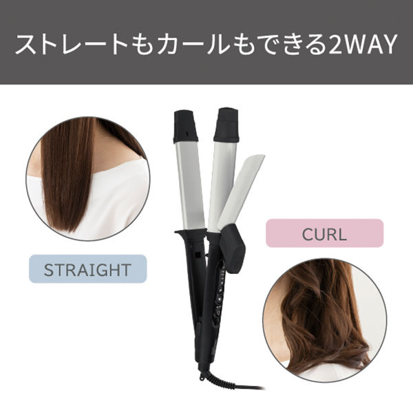 テスコム ヘアアイロン ストレート / カール 2way 32mm ブラック