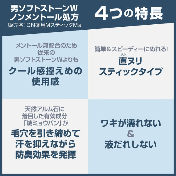 デオナチュレ ソフトストーンW スティック制汗剤 20g*8個 デオナチュレ ソフトストーンW 20g ｜ ミスターマックス