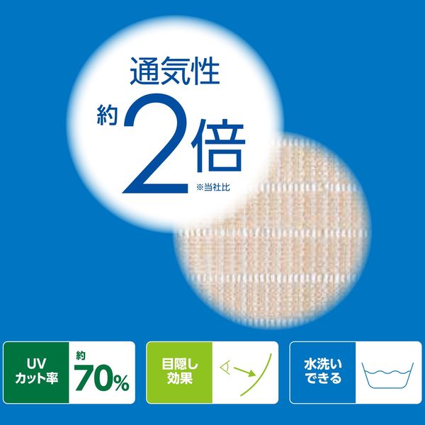 山善（YAMAZEN） 日よけシェード 取付ロープ2本付き アイボリー