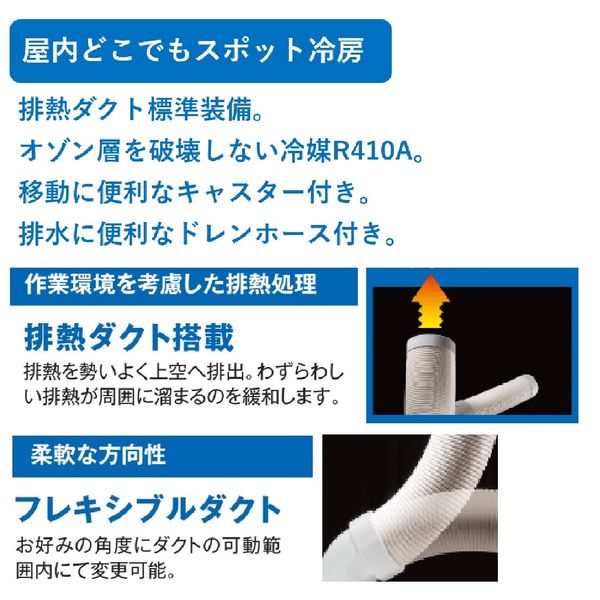 YAMAZEN スポットエアコン 排熱ダクト付 冷房能力2.2/2.5KW 全閉式モーター SSA-Y25-2 1台