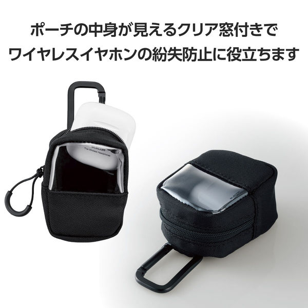イヤホンケース ワイヤレスイヤホン ナイロン 透明窓付き S イヤホンケース ワイヤレスイヤホン ナイロン 透明窓付き S