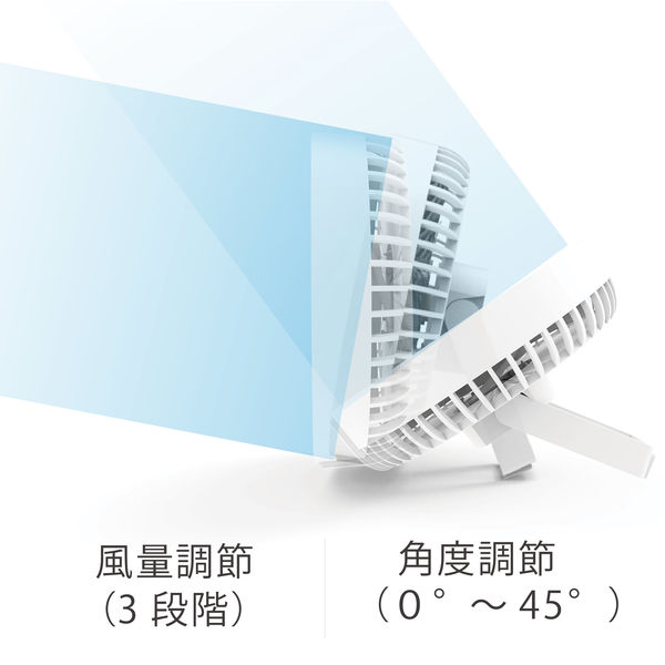 TOPLAND 11cm USBデスクファン 多機能スタンド搭載 風量3段階 SF