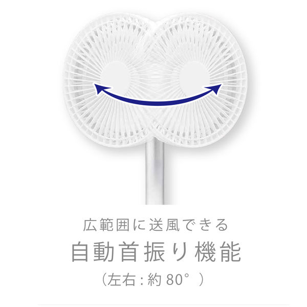 TOPLAND 12cm 卓上扇 自動首振り 風量3段階 3電源対応 SF-DFK18