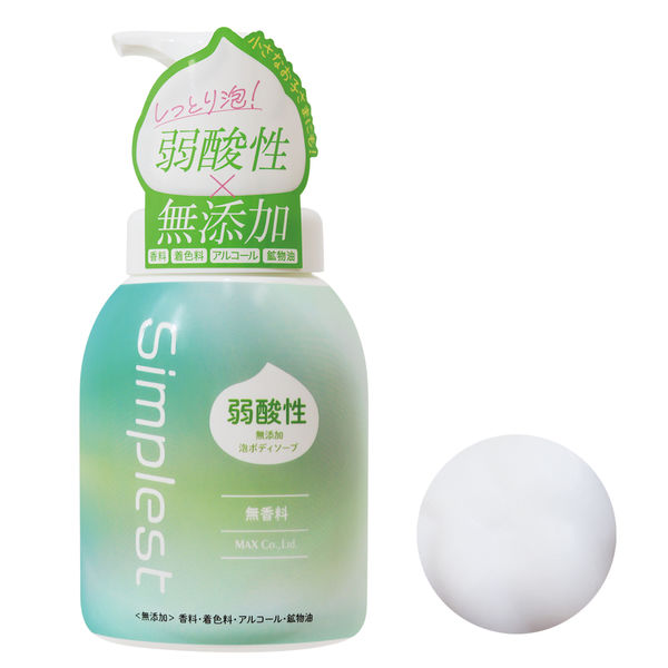 Simplest 弱酸性 泡ボディソープ 本体 400mL マックス 【泡