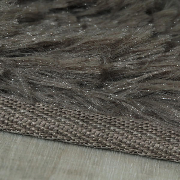 グラムスタイル シフォン ロングシャギーラグ 1400×1400mm グレージュ