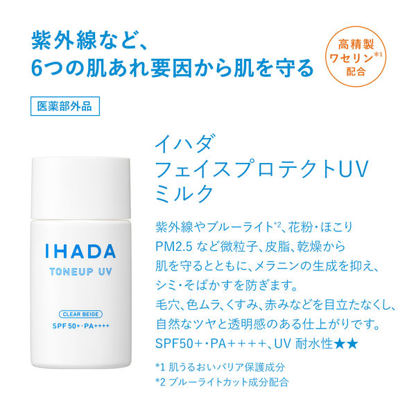 IHADA（イハダ） 薬用フェイスプロテクトUVミルク 30mL SPF50+・PA++++