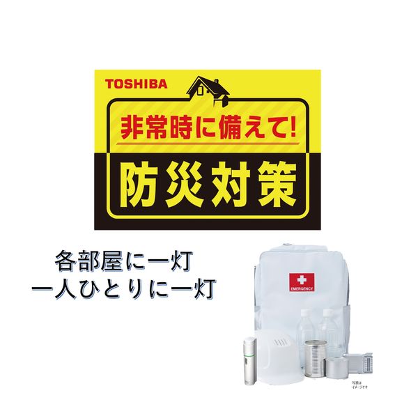 LED常備灯 懐中電灯 東芝 非常灯 防災 安全対策 蓄光リング付 KFL-321（W） 10P 1箱（10本）