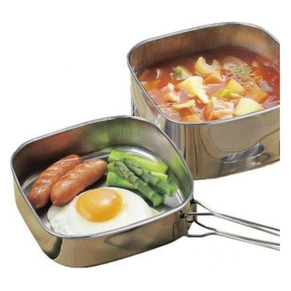 カクセー GoGoキャンプメシ ポータブルキャンピング角型鍋2点