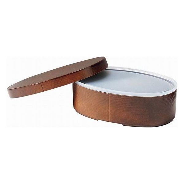 カクセー 曲げわっぱ風弁当箱 小判型 茶 TW-07 1個（直送品