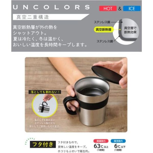 カクセー アンカラーズ 真空二重取っ手付きマグカップ 250ml UC-05