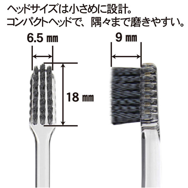 歯科用歯ブラシ スパイラルフラット チャコール毛 クリア 1セット（6本入×5個） ラピス - アスクル