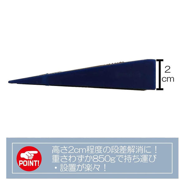 フェニックス商事 ライパット アルミ製 軽量簡易設置スロープ2cm LPSL-MD02 1本（直送品） - アスクル