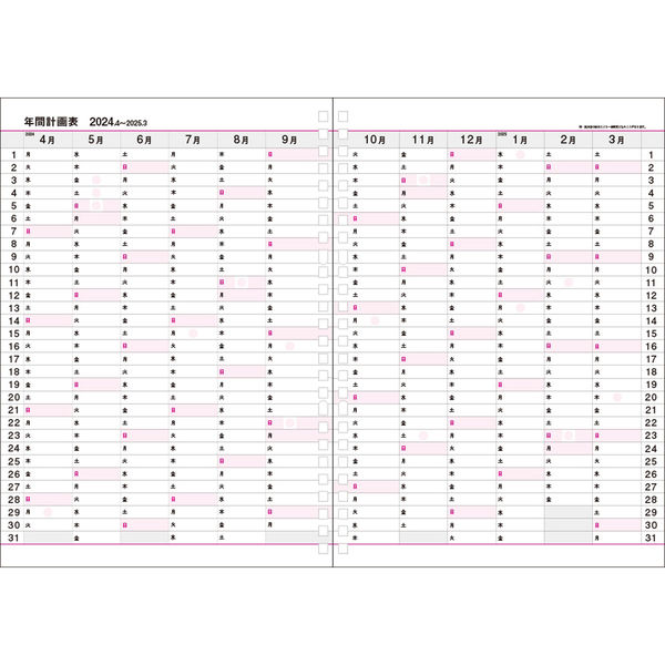 コレクト 4月版ウィークダイアリーB5 D-434(2024) 2冊（直送品