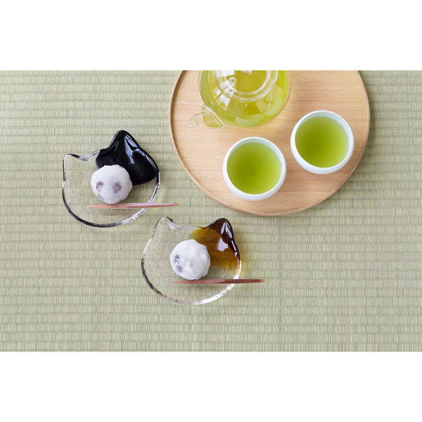 アデリア ココネコ ガラス皿 小皿 ブチ茶 径12.8×高さ2.2cm 日本製 