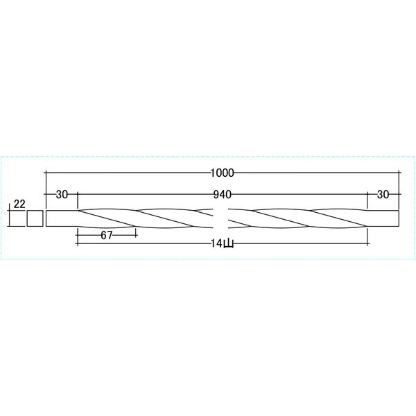 ステンレス 角パイプ 22×22×1.5×1000mm（標準 左 HL）ねじりsusp-22x22-nejiri-hyouzyun 1本（直送品） -  アスクル