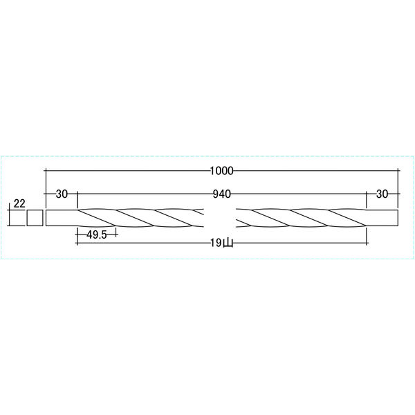 ステンレス 角パイプ 22×22×1.5×1000mm（細かめ 左 HL）ねじりsusp-22x22-nejiri-komakame 1本（直送品）  - アスクル