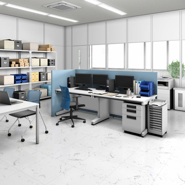 プラス スチールOAデスク フラットライン＋(プラス) 平机 引出付