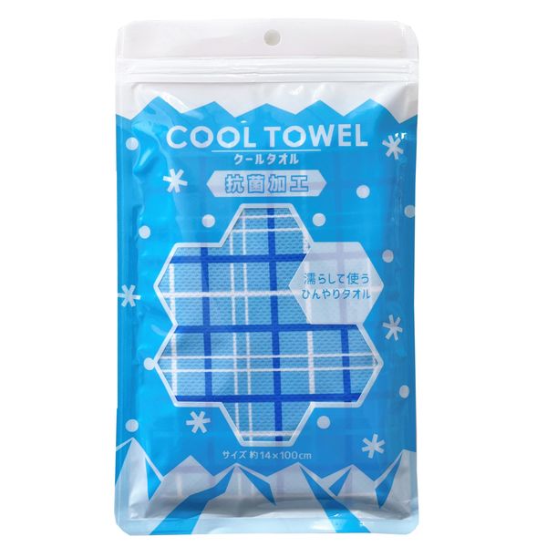 林 クールタオル 抗菌 ひんやり チェック ZL404200 1枚 - アスクル