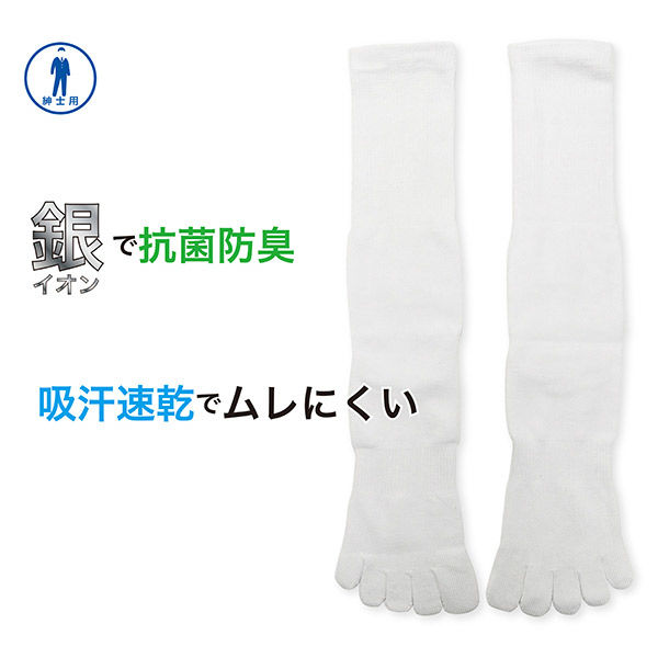 ジェイワークスプランニング 吸汗速乾ソックス 5本指 白 TS-018 1