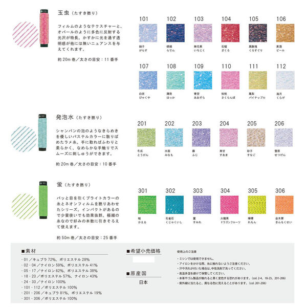 ルシアン LECIEN (ルシアン) にしきいと ラメ 刺しゅう糸 20m巻