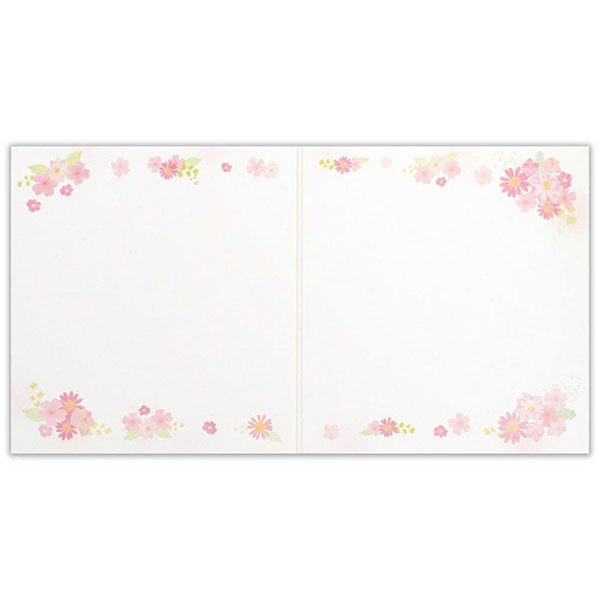 エヌビー社 二つ折りミニ色紙 押し花 ピンク 1339209 1セット(1