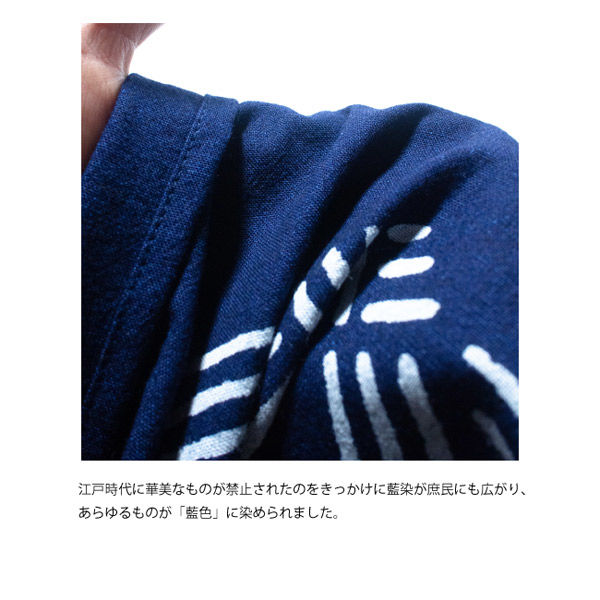 一宮 藍染総柄のれん2連 水引 NID3027 1枚（直送品） - アスクル