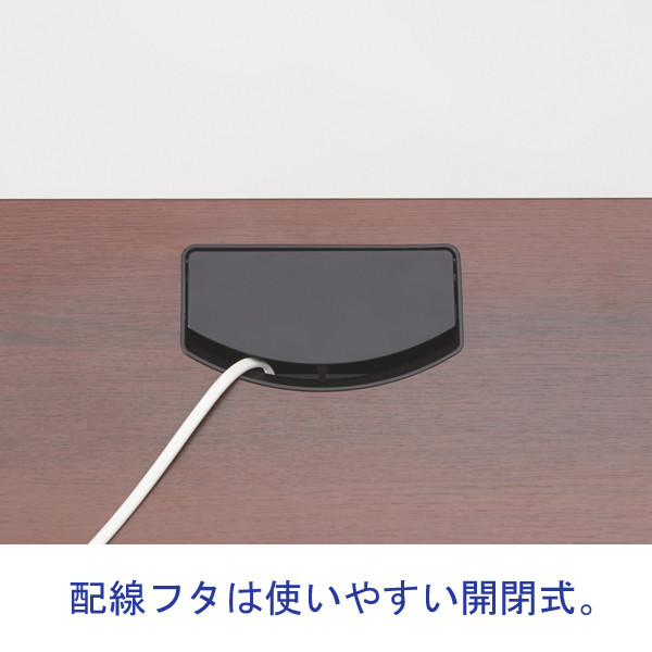 プラス TMユニットテーブル2 ダークウォルナット 幅1800×奥行600