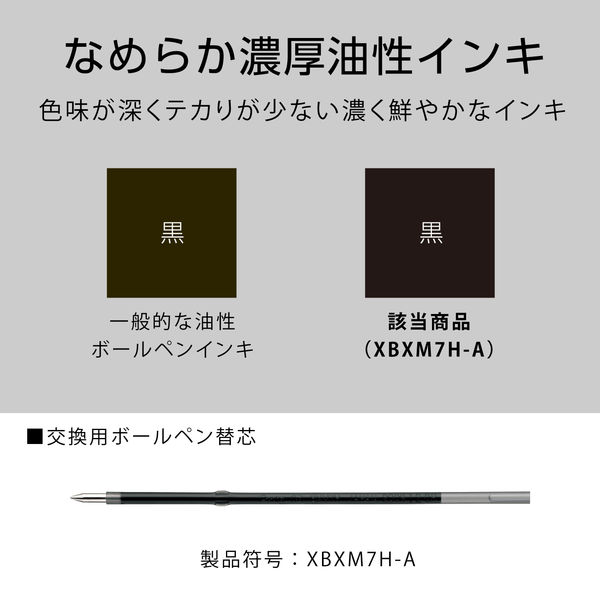 ぺんてる ボールペン替芯 ビクーニャインキ単色用 0.7mm 黒 XBXM7H-A 1箱（10本入） - アスクル