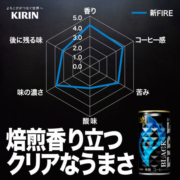 缶コーヒー】KIRIN FIRE（キリン ファイア） ブラック 185g 1箱（30缶