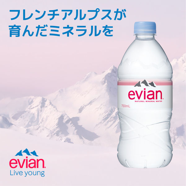 ダノン エビアン ラベルレス 500ml×24本 PET (水・ミネラル