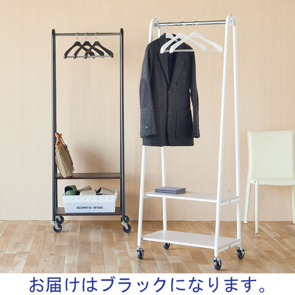 アスプルンド 木製棚付きハンガーラック ブラック 幅610×奥行475 アスプルンド 木製棚付きハンガーラック ブラック 幅610×奥行475