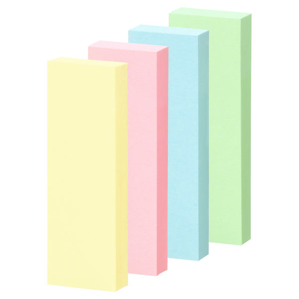 1点限り⭐️付箋 粘着 ふせん パステルカラー 75×25㎜ 100枚×100冊 アスクル ふせん 貼ってはがせるオフィスのノート 75×75mm