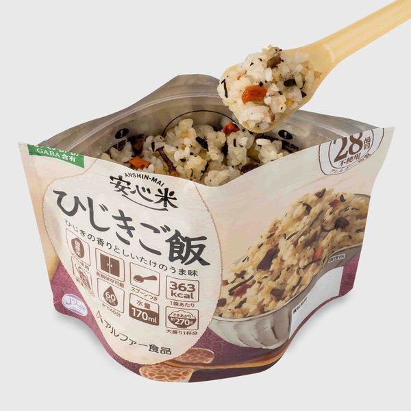 【非常食】 アルファー食品 安心米ひじきご飯 114216611 5年10ヶ月保存 1セット（15食入）