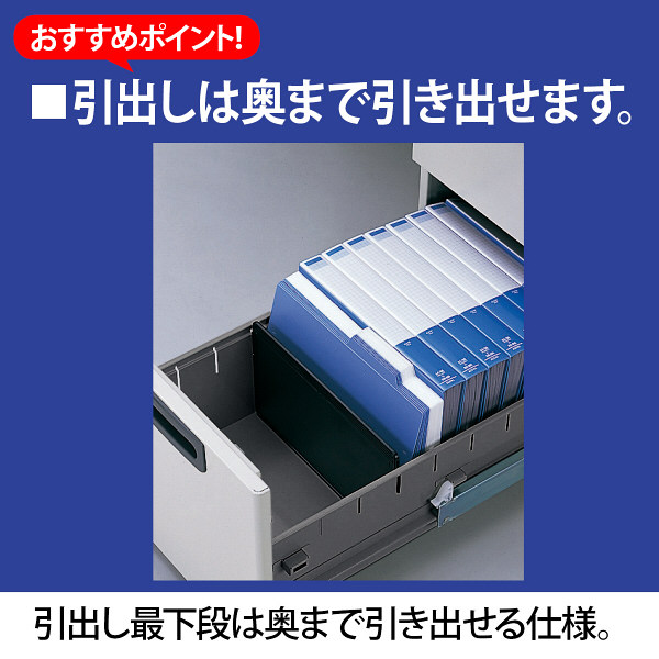 プラス 組立式スチールOAデスクシステム 脇机 2段 ダークエルグレー 幅400×奥行700×高さ700mm RY-047D-A2 DGY  1台（取寄品）