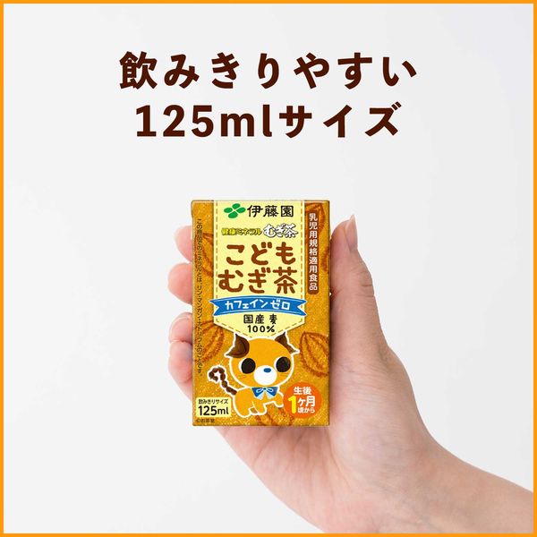 伊藤園 健康ミネラルむぎ茶 こどもむぎ茶（紙パック）125ml 1箱（36本入：3本入×12パック）【麦茶】 アスクル