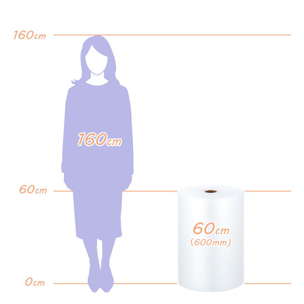 MPノンカッターパックミシン目入りロール 気泡緩衝材 幅600mm×42m巻 1