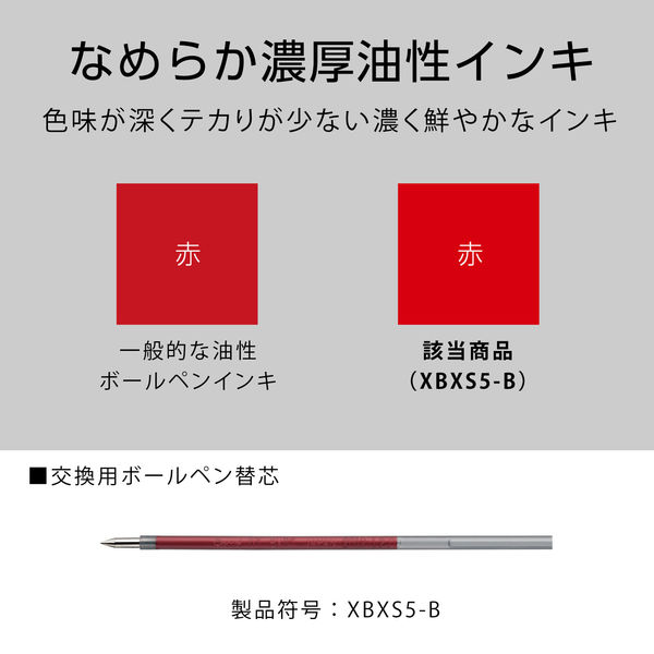 ぺんてる ボールペン替芯 ビクーニャインキ多色用 0.5mm 赤 XBXS5-B 1